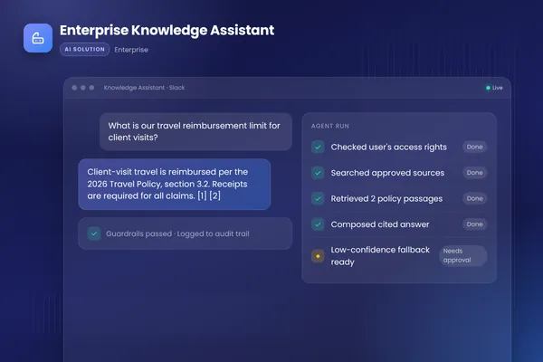 Enterprise Knowledge Assistant: A secure RAG assistant over company documents and tools