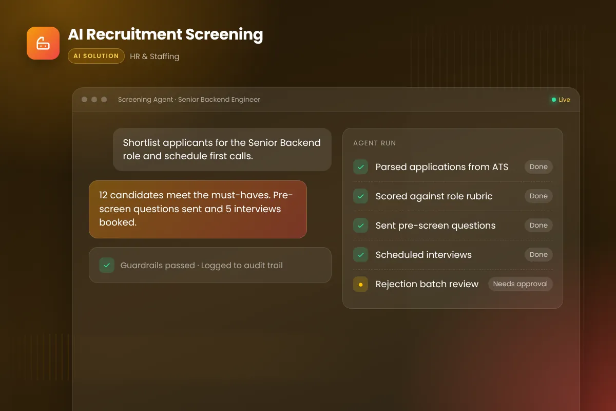 AI Recruitment Screening Agent interface overview